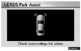 The graphic is automatically displayed when an obstacle is detected. The screen